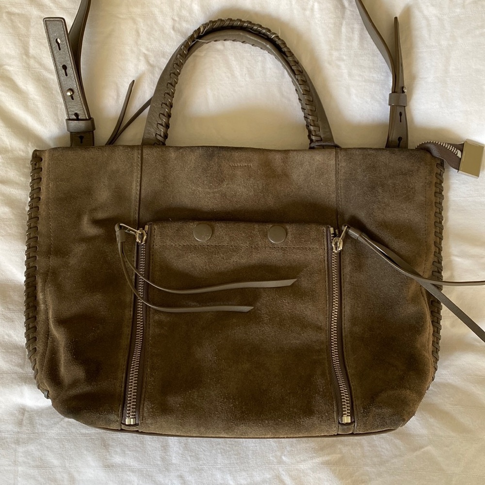 All Saints suede bag